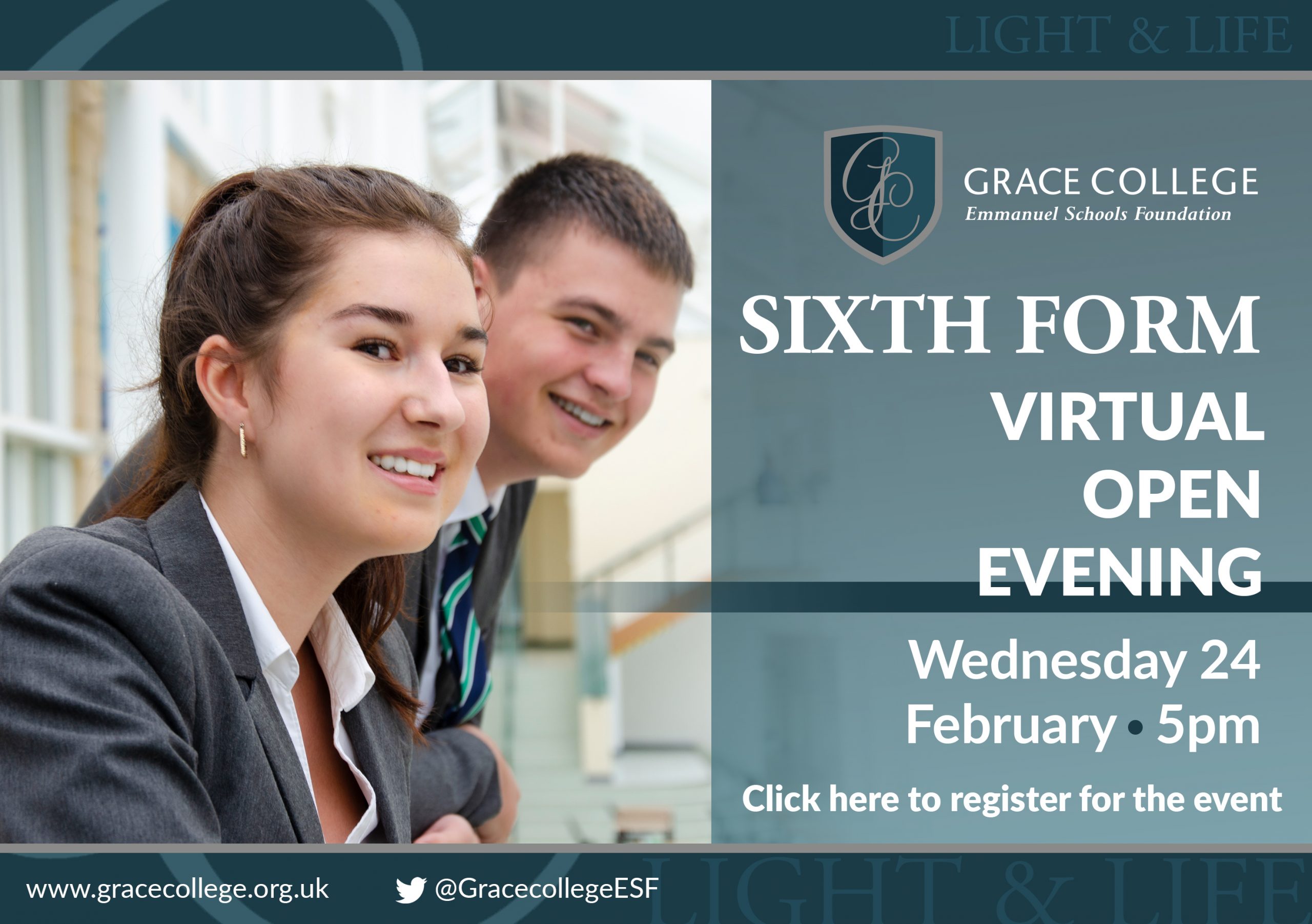 Virtual open evening flyer